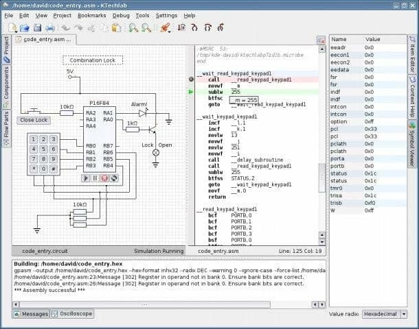 KTechLab IDE for electronic and PIC3