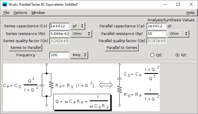 Wcalc tool for the analysis and synthesis of electronic components 2