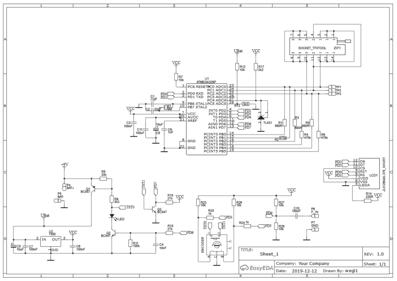 Schematic M328 Transistor Tester