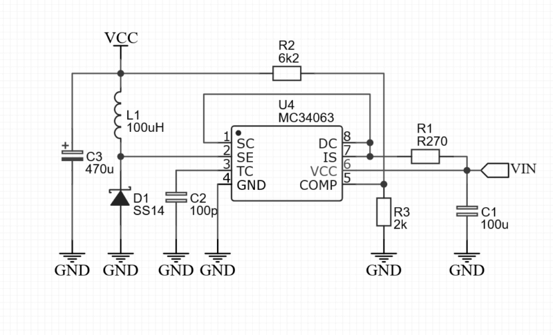 Schematic Mc34063 5V Buck Converter Smd