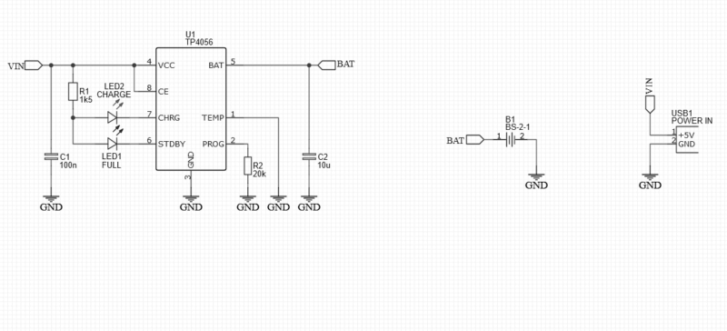 Schematic Lir2032 Battery Charger Circuit Tp4056