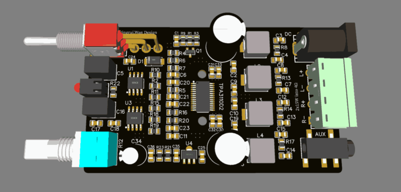 Tpa3110 Mini D Class Power Amplifier Tpa3110D2 Pcb 3D Tpa3110 Tpa3110 Mini D Class Power Amplifier Tpa3110D2 Diy 4 Amplifier, Amplifier Tda, Audio, Audio Module, Circuits, Class D, Class D Amplifier, Digital Audio, Power Amplifier, Power Amplifier Circuit, Pre-Amplifier, Tpa3110, Tpa3116, Tpa3118 Tpa3110 Mini D Class Power Amplifier Tpa3110D2 Pcb 3D