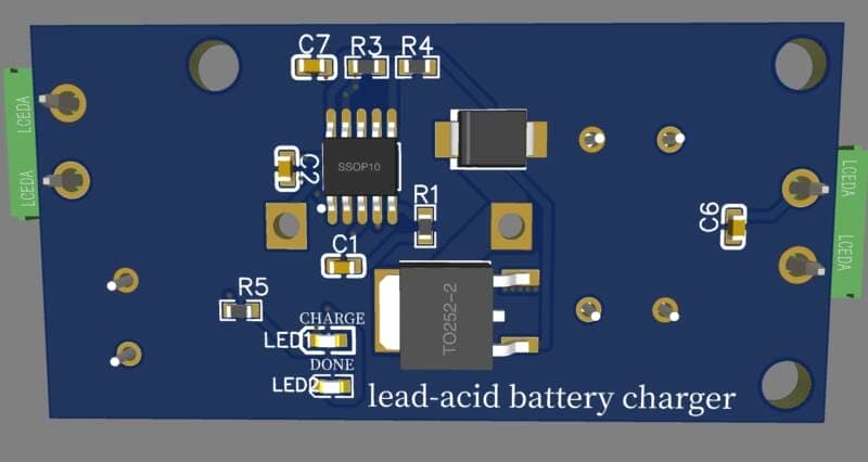 Cn3767 Circuit Lead Acid Battery Charger Pcb Bottom Cn3767 Cn3767 Circuit Lead-Acid Battery Charger 2 Battery, Battery Charger, Battery Circuit, Circuits, Power Supply Cn3767 Circuit Lead-Acid Battery Charger Pcb Bottom