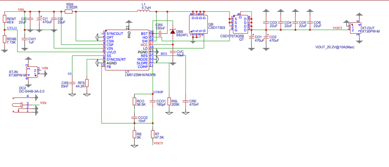 Schematic Lm5122 Module 20V 200W Synchronous Boost Controller