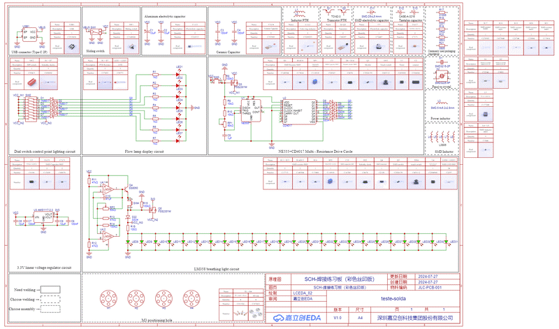 Schematic Welding Practice Board Pth And Smd Welding Practice Board Welding Practice Board Pth And Smd 2 555, Cd4017, Circuits, Led Circuit, Light / Led, Pcb, Pcb-Layout, Schematic, Solder, Tips, Tutorial Schematic Welding Practice Board Pth And Smd